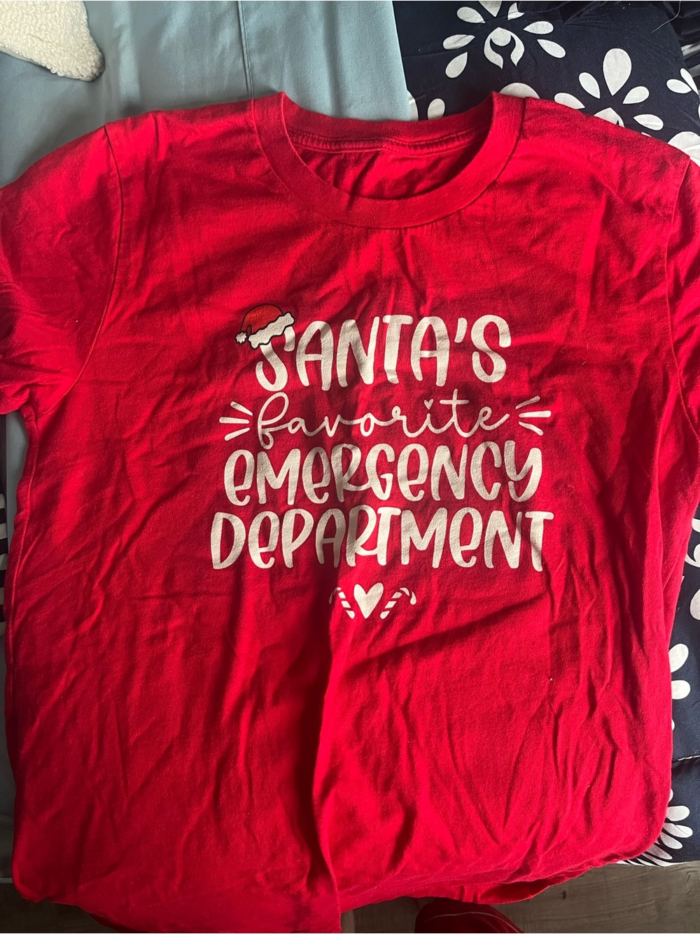 Santa’s Favorite Emergency Department Christmas Nurse Graphic Tee Shirt